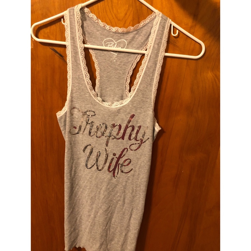 Trophy Wife Racerback Tank with Lace